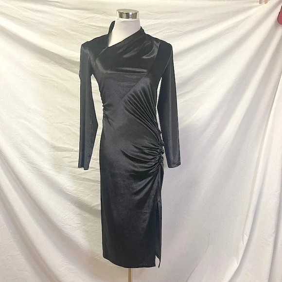 green emerald velvet dress DONNA KARAN NEW YORK Womens Silver Mesh Sequined Slitted Lined Darted –  Bobbi + Bricka